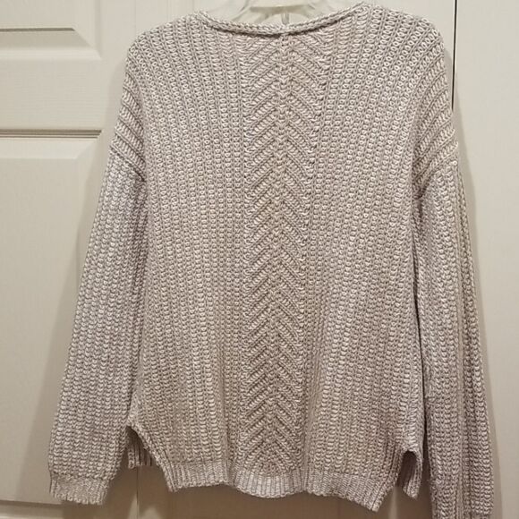 Romeo & Juliet Couture Tan and White Sweater Sz L - Picture 5 of 5